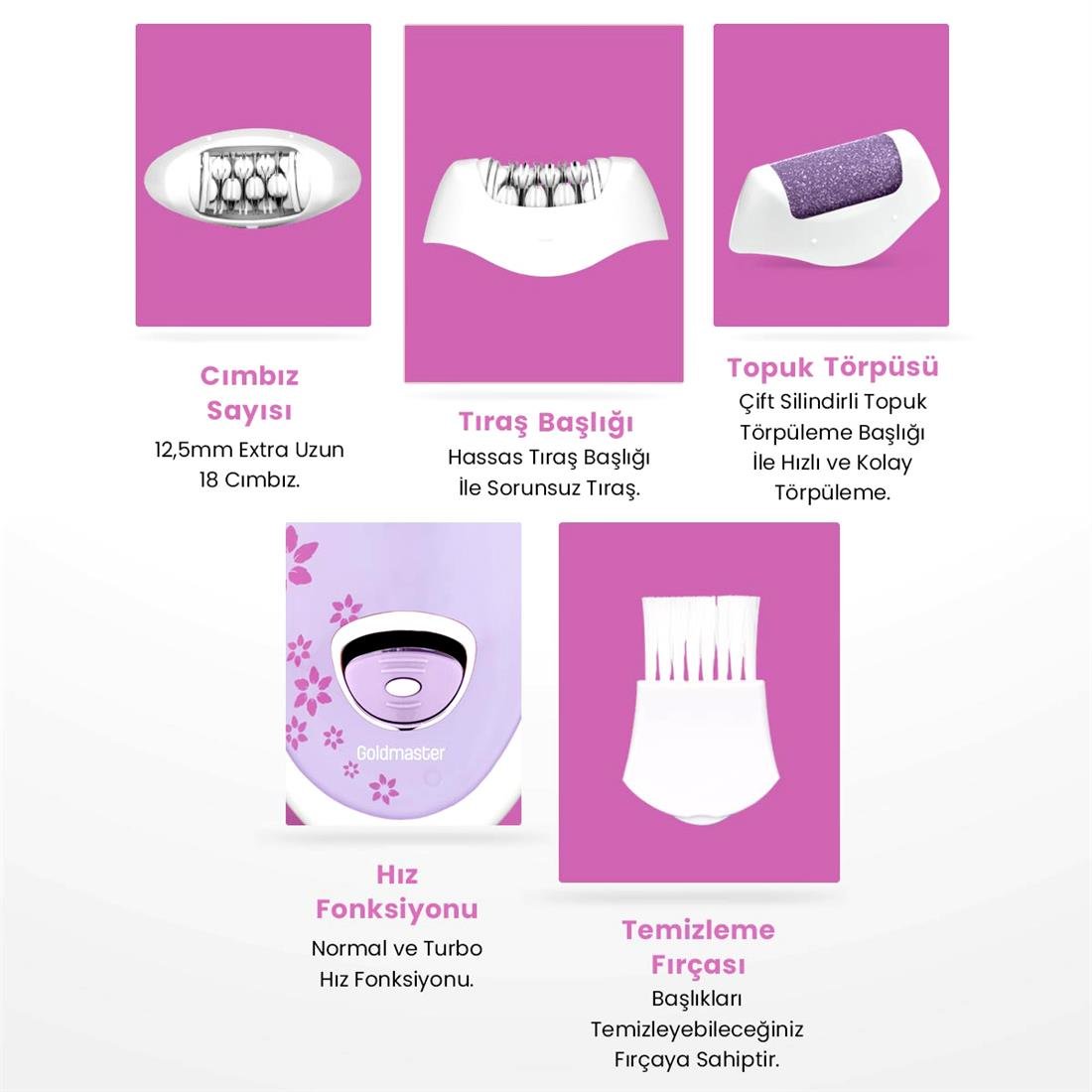 Goldmaster 7159 Linda Epilasyon Cihazı - Elk-00848