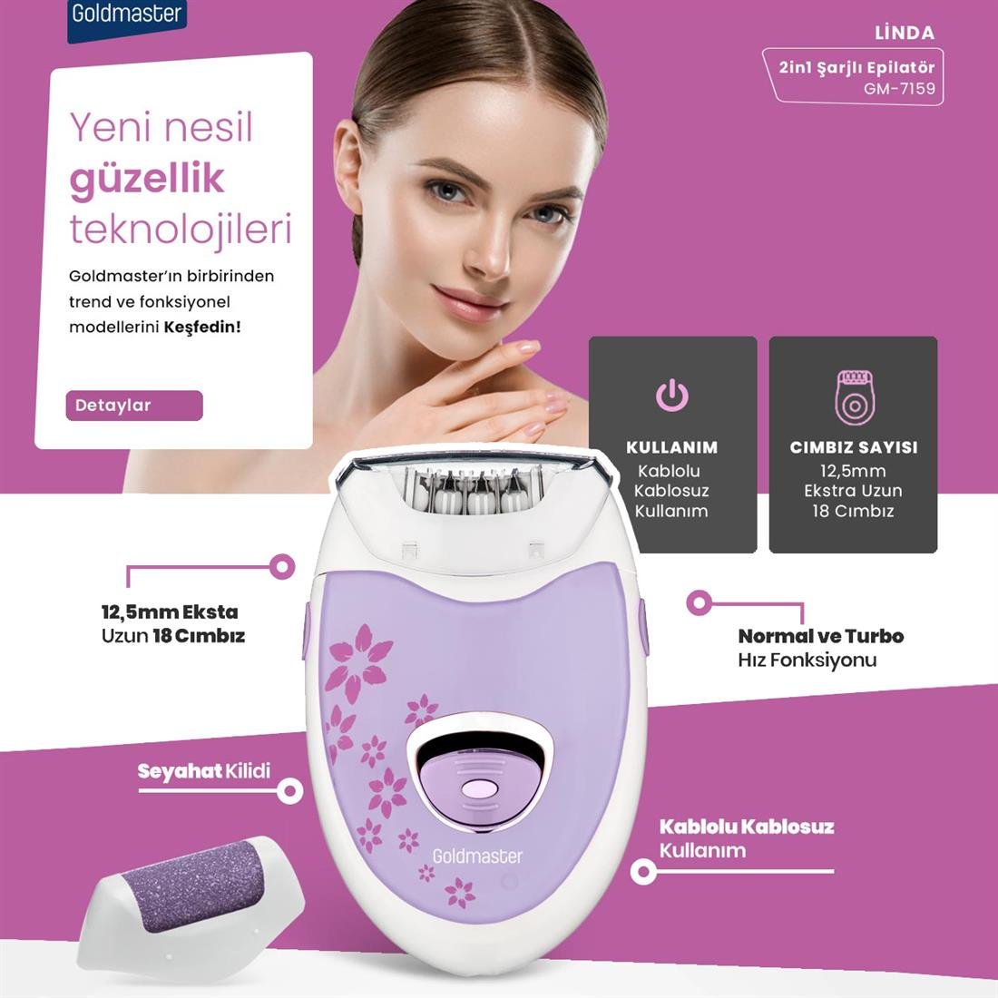 Goldmaster 7159 Linda Epilasyon Cihazı - Elk-00848