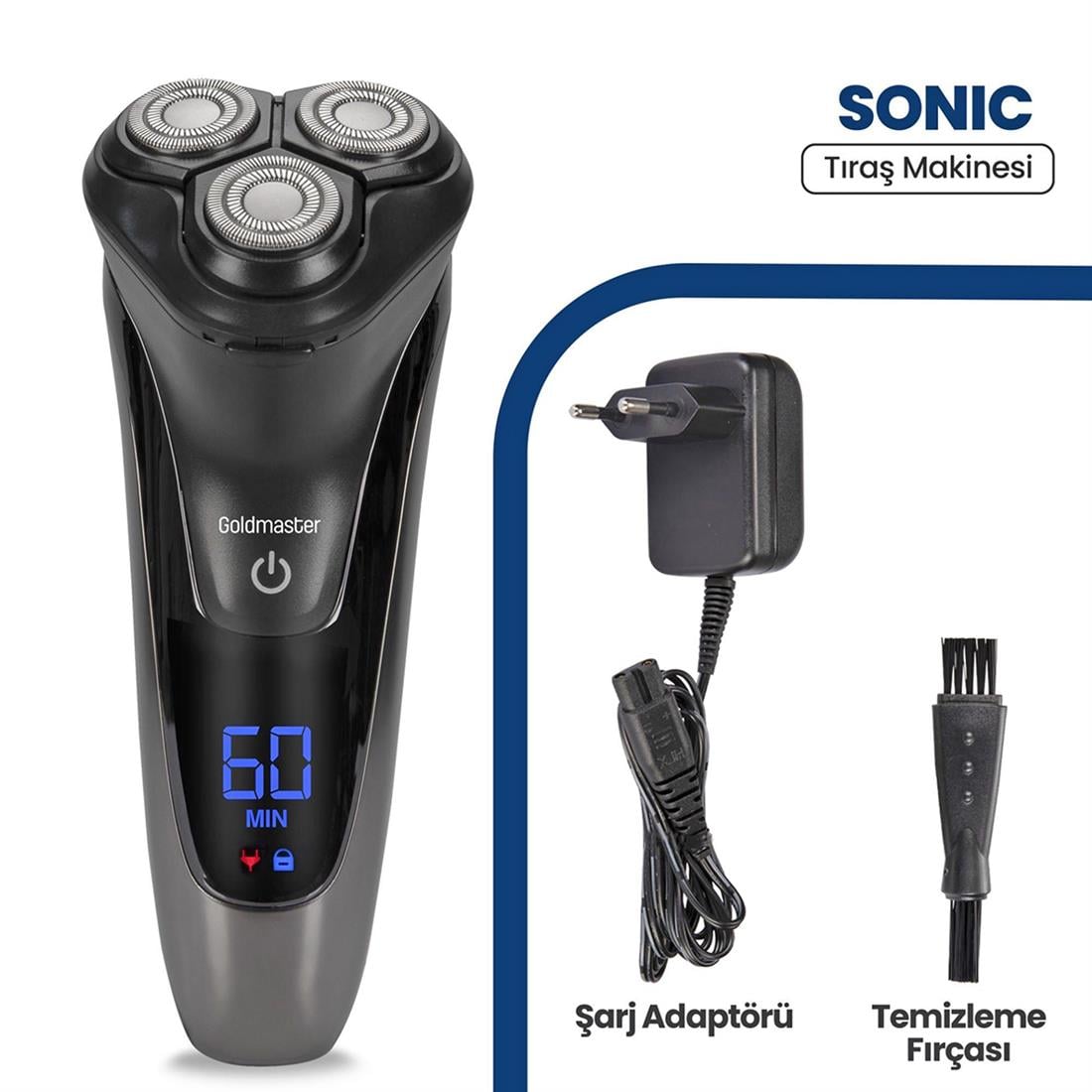 Goldmaster 8129 Sonic Şarjlı ISLAK & KURU Traş Makinesi - Elk-03822