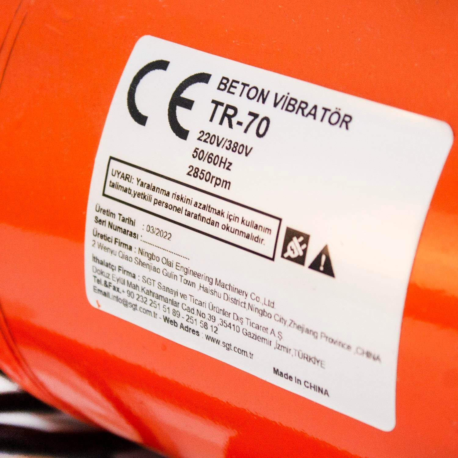 Junıor Vibratör 4000 Devir  3Hp (Hortum Hariç)