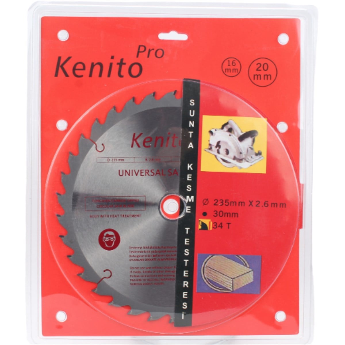 Kenito Daire Testere 235*30*2,6*1,8mm 34Diş (Sunta Kesme)
