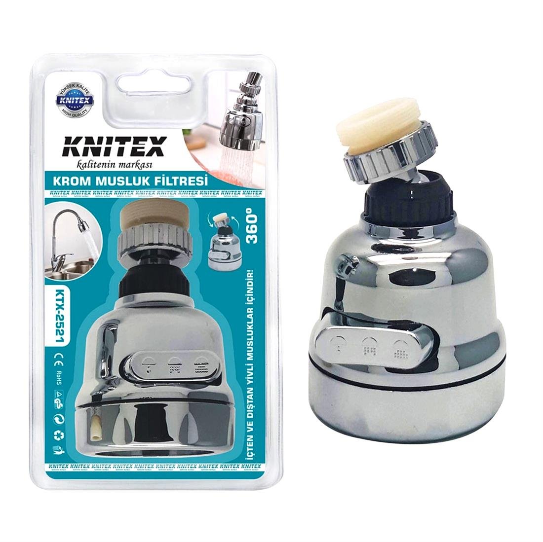 Knitex 2521 Vakumlu Kubar Başlık Krom - Hrd-007003