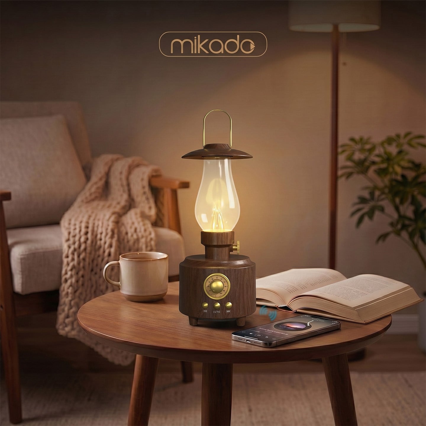 Mikado MD-1 Luxound 5W Kahverengi BT Nostalji Lambalı Retro Speaker - 43385