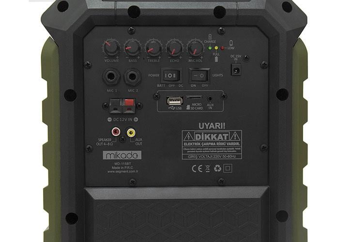 Mikado MD-115BT 20W 2 Adet Kablosuz El+ Baş-Ense Mikrofonlu Usb/sd Bluetoothlu Toplantı Anfisi