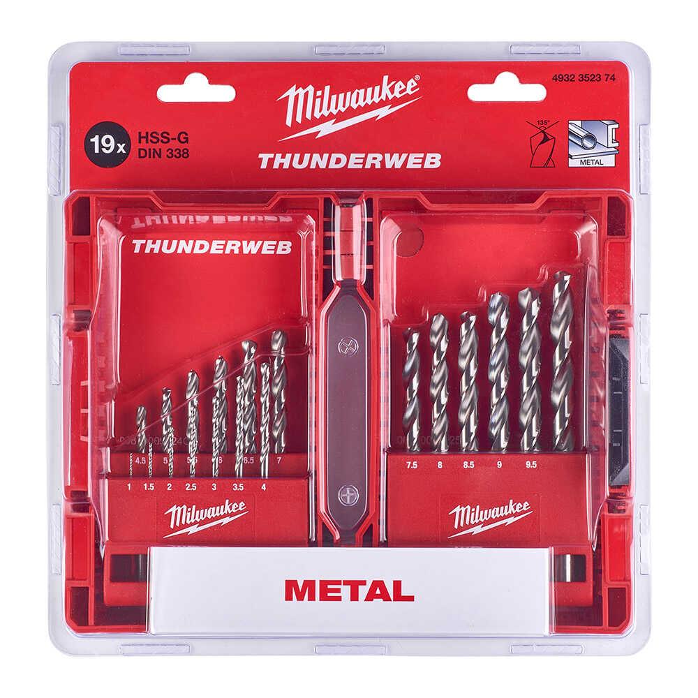 MİLWAUKEE Metal Matkap Ucu Set 19 Parça (1-10) Thunderweb Seri - T4932352374