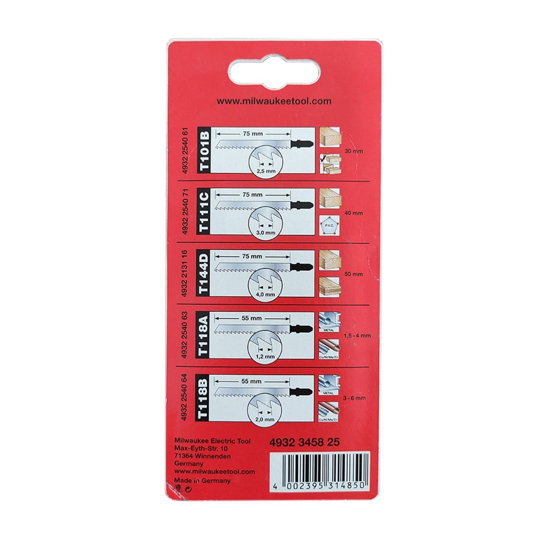 Milwaukee T-Shank Dekupaj Bıçağı Seti (5'li Set) T4932345825