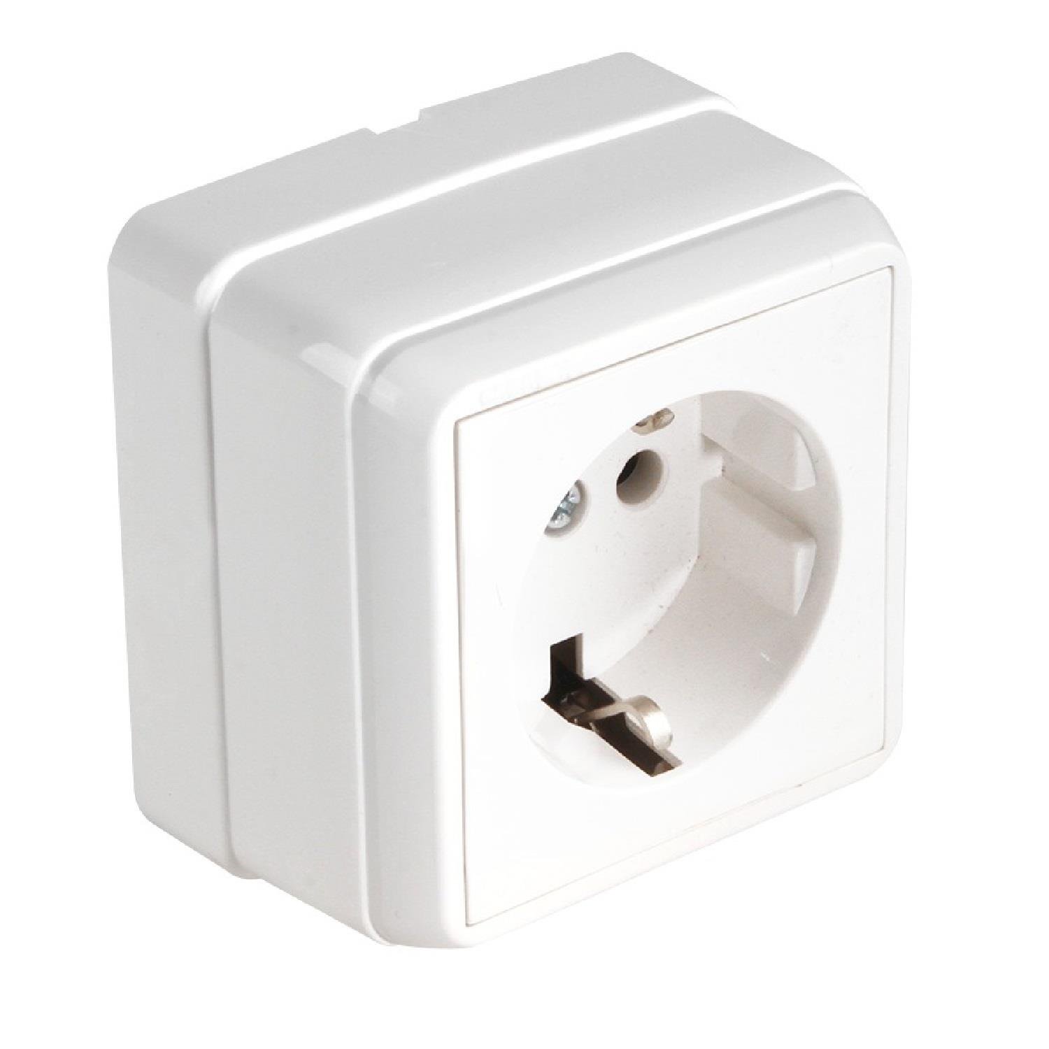 Mutlusan Bron Sıva Üstü Priz Topraklı Beyaz - 2160 100 0201 - 6334