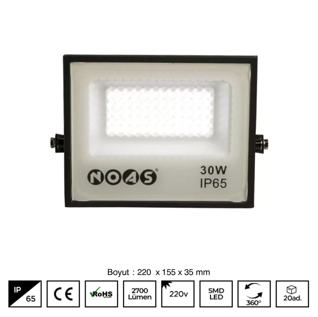 Noas 30W Led Projektör Beyaz YL70-0030