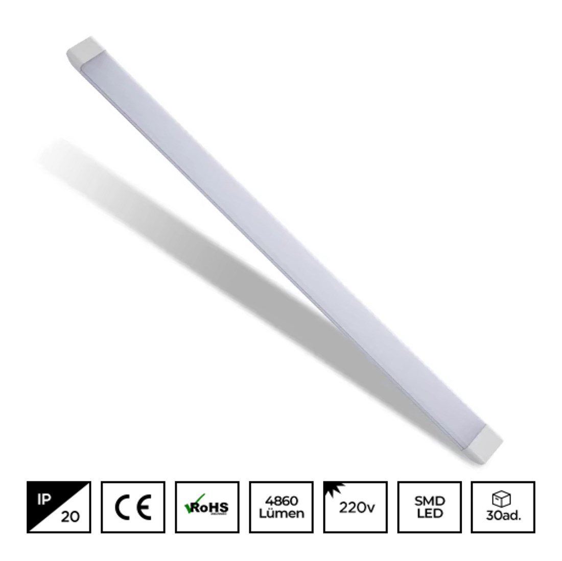 Noas 54W IP20 120cm Led Bant Armatür Beyaz YL98-5400