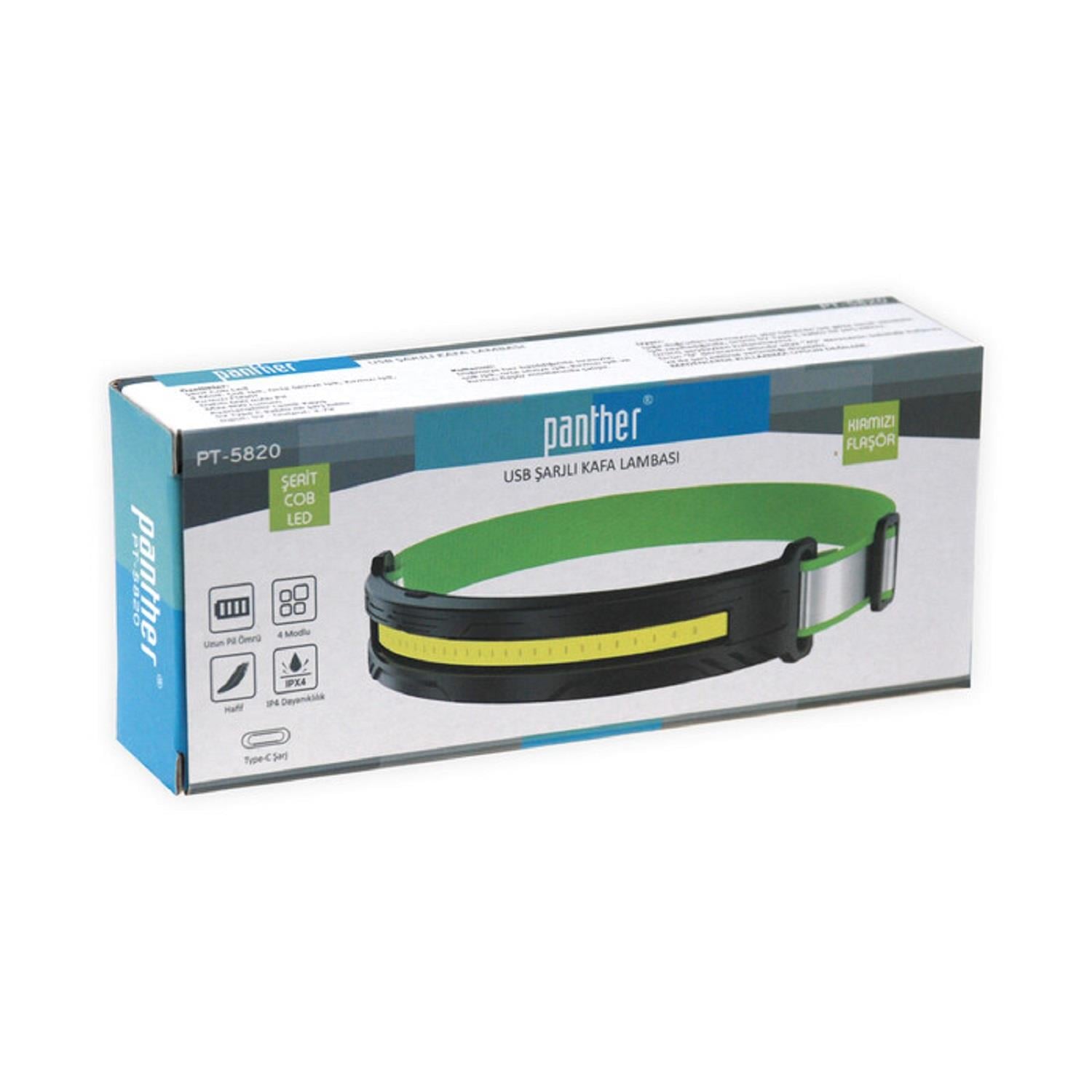 Panther PT-5820 Usb Şarjlı Kafa Lambası