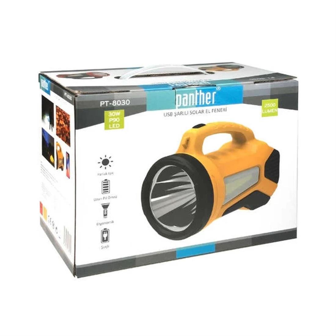 Panther PT-8030 USB Şarjlı Spot Fener
