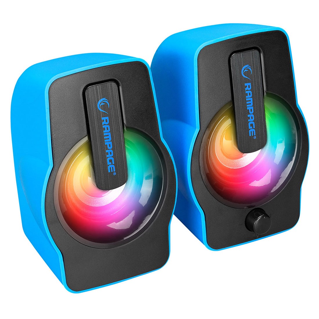 Rampage RMS-G7 FALSETTO 2.0 6 Watt RGB Ledli Mavi Multimedia Gaming USB Speaker 30258