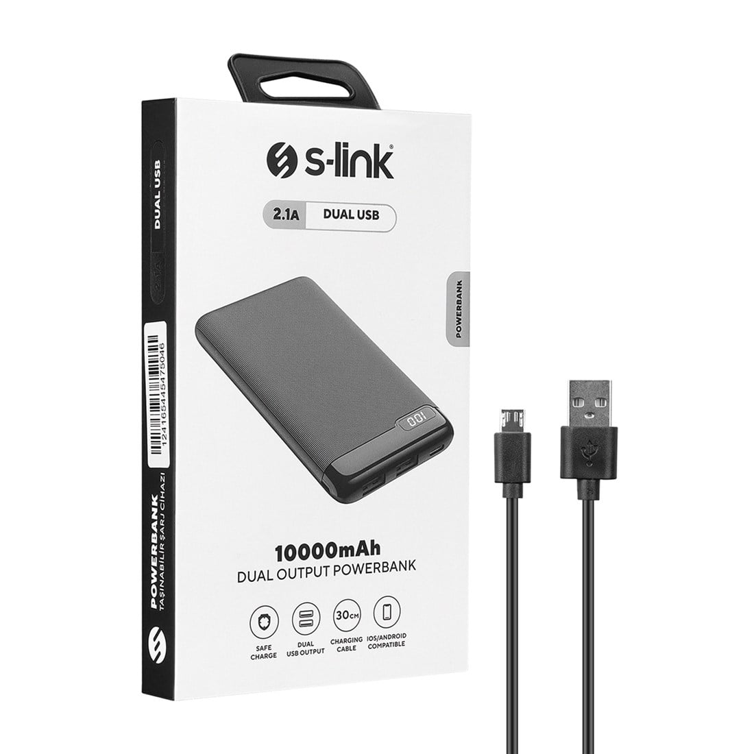 S-Link IP-K11 Type-C BEYAZ LCD Ekran Powerbank 10000Mah - 36785
