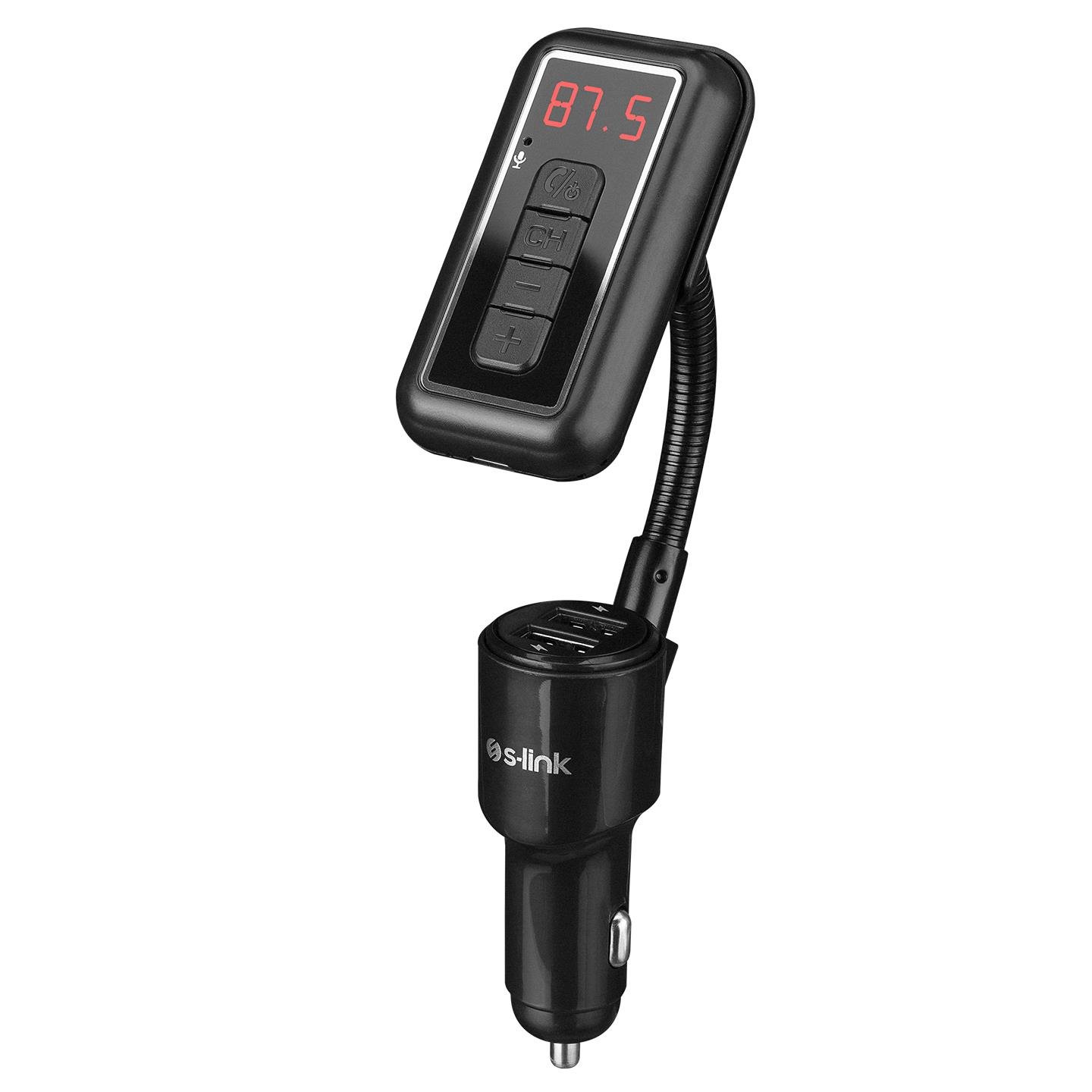 S-link SL-BT244 5V 2.1A/5V 1A BT+FT+AUX+USB FM Transmitter &Receiver - 36022