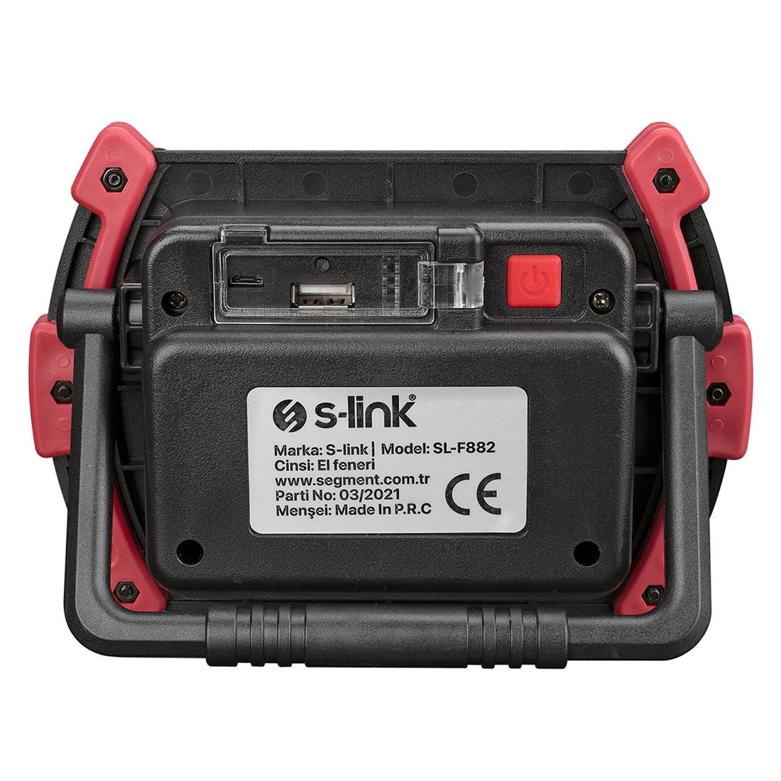 S-Link SL-F882 10W Usb Şarjlı ve Powerbank Özellikli El Feneri 4000mah - 35940