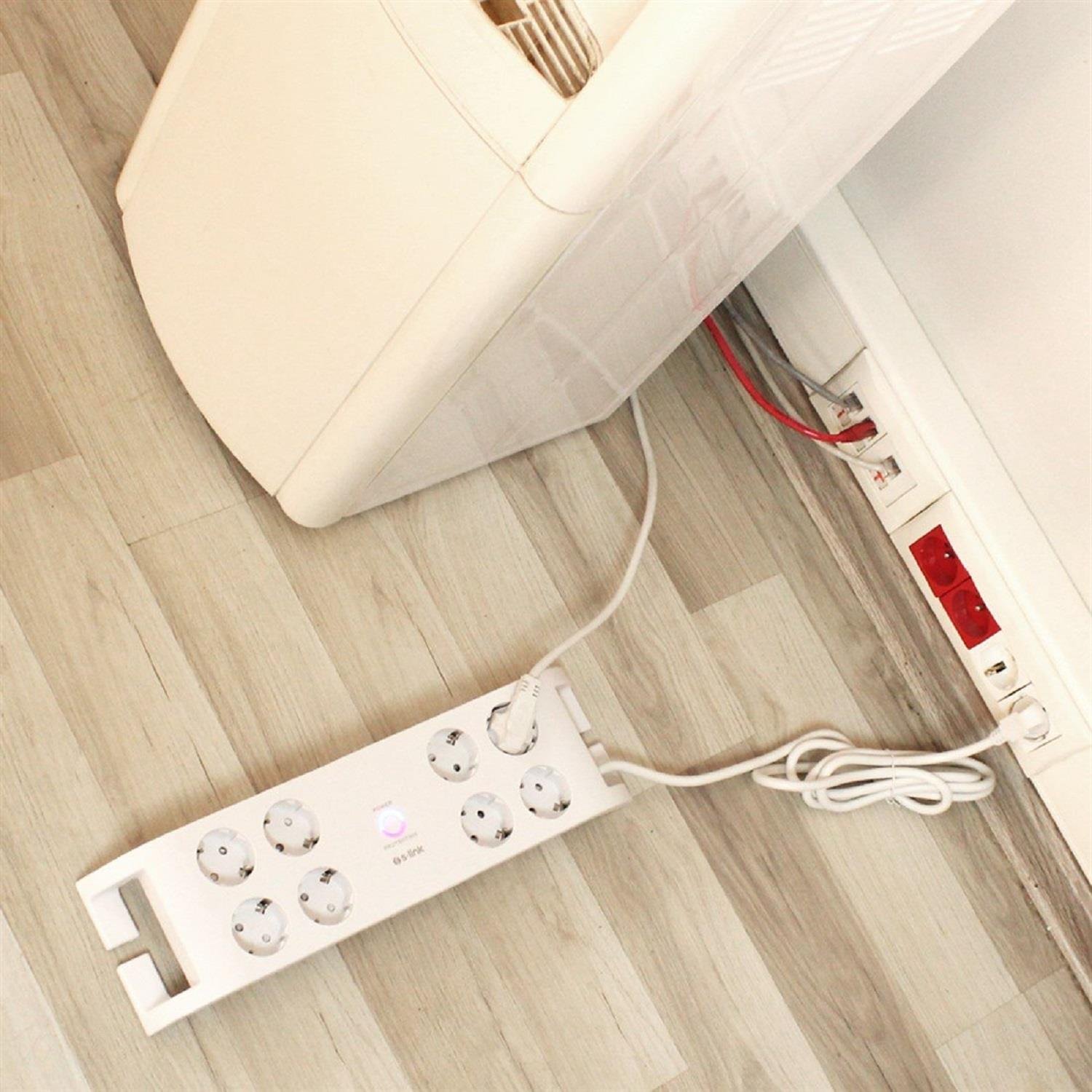 S-Link SPG3080 2m 900 Joule Akım Korumalı Priz Beyaz 8Li - 30487