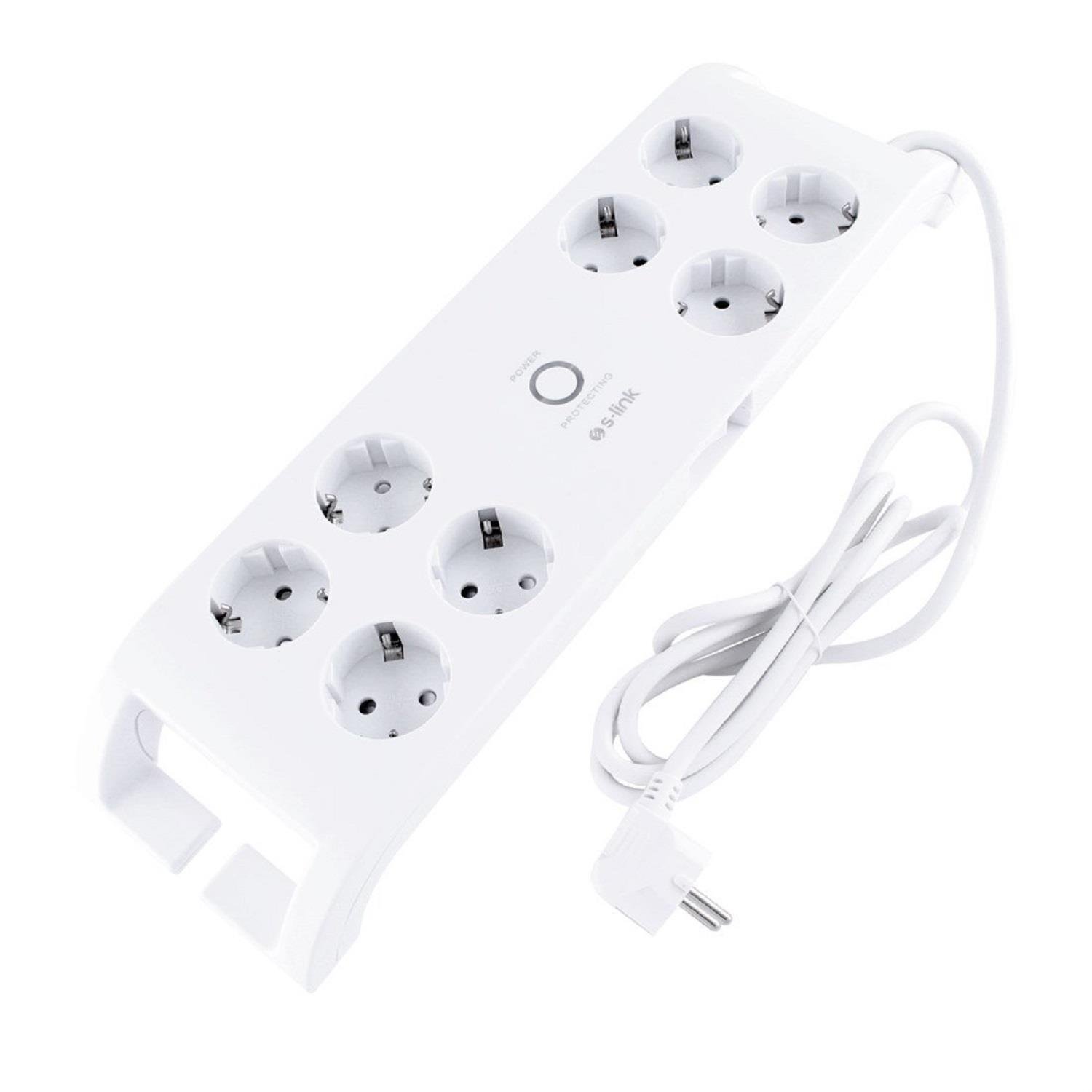 S-Link SPG3080 2m 900 Joule Akım Korumalı Priz Beyaz 8Li - 30487