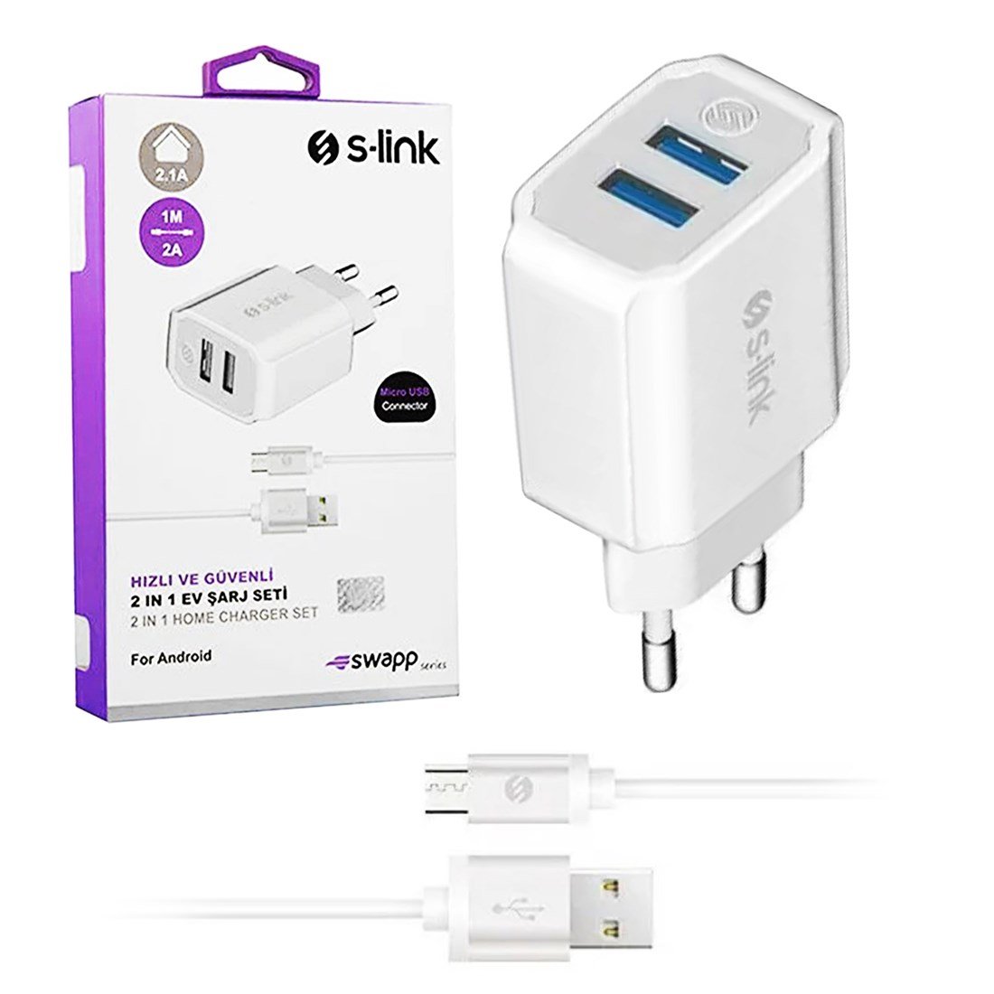S-Link Swapp SW-C528 Micro Şarj Aleti - Elk-04584