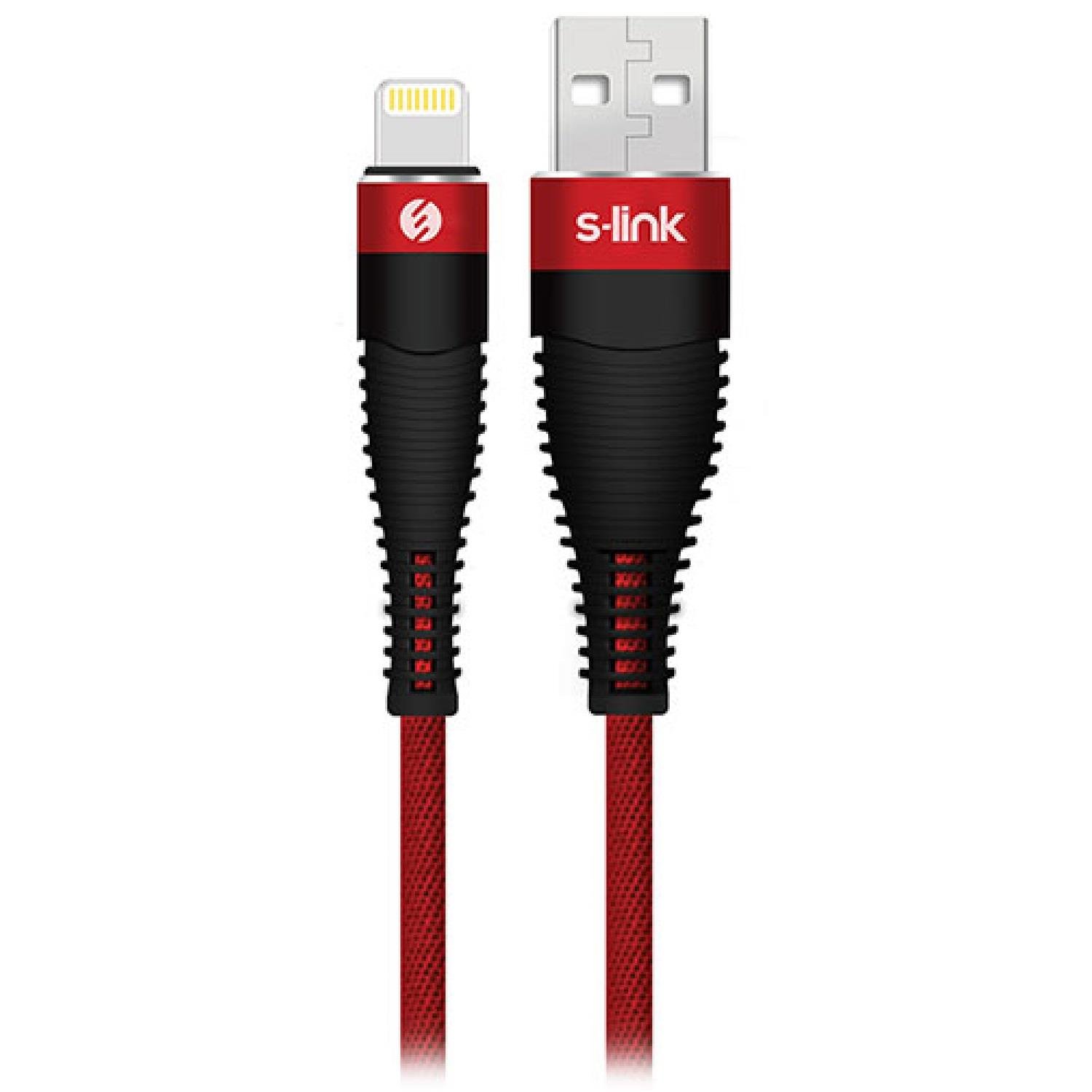 S-link Swapp SW-C685 1.2M 3A Lightning Kırmızı Şarj Kablosu - 31542