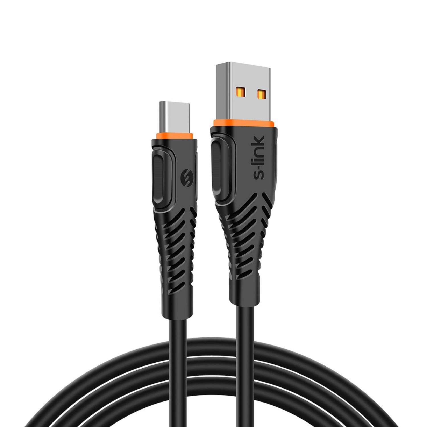 S-link Swapp SW-C795 1.2M 3A Type-C Siyah Şarj Kablosu - 31551