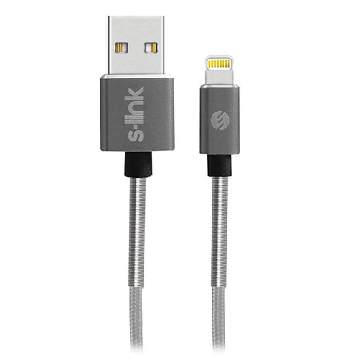 S-link Swapp SW-KC75MG 1m 2.4A iPhone Lightning Kılıflı Gri Data + Şarj Kablosu - 29248