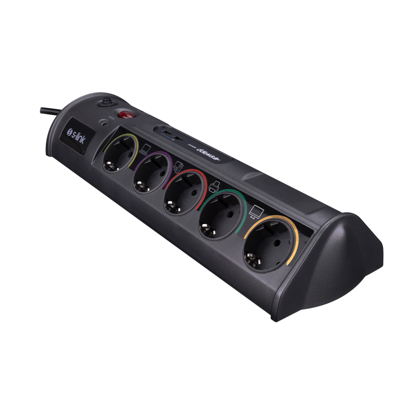 S-Link SWV-PRZ010 Akım Korumalı Priz Usb Giriş 1.8mt 10'Lu - 37071