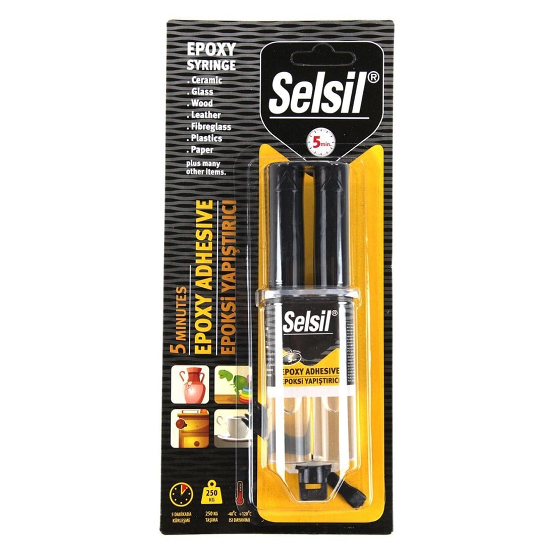 Selsil Epoksi Yapıştırıcı Şırınga Genel Kullanım 28Gr 