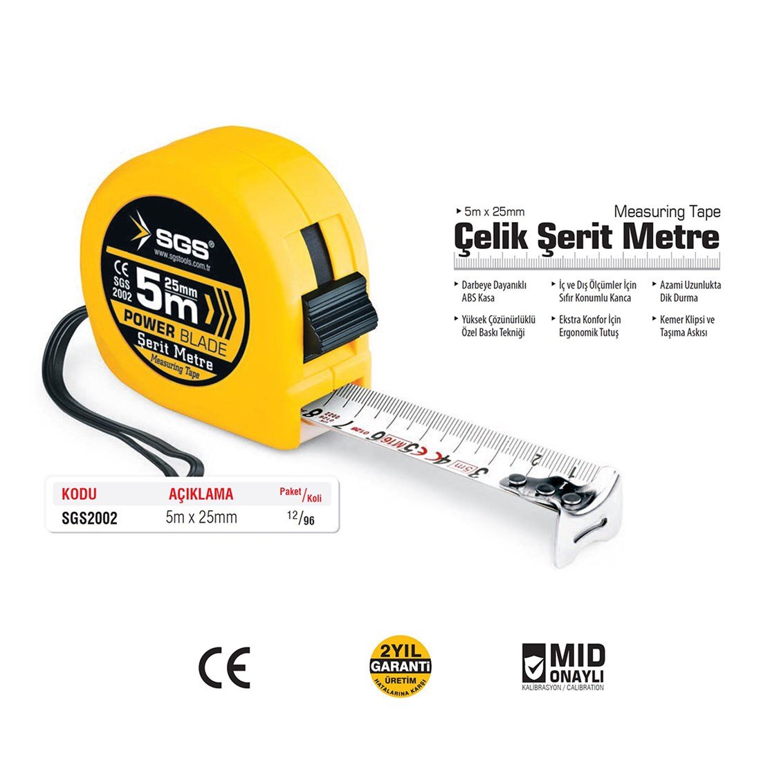 Sgs Şerit Metre 5*25 SGS 2002