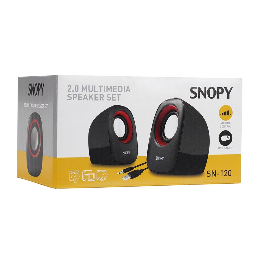 Snopy SN-120 2.0 Siyah/Kırmızı USB Speaker 8964