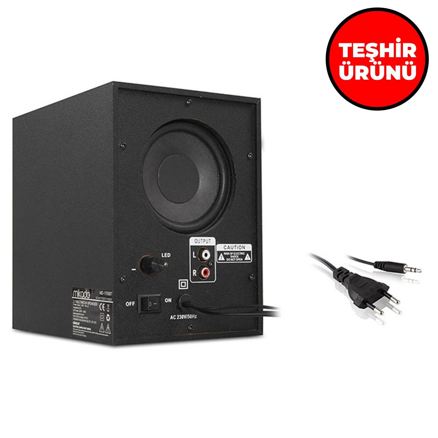 TEŞHİR Mikado MD-1700BT 2+1 Siyah Usb+SD+Fm Destekli Multimedia Bluetooth Speaker 28996