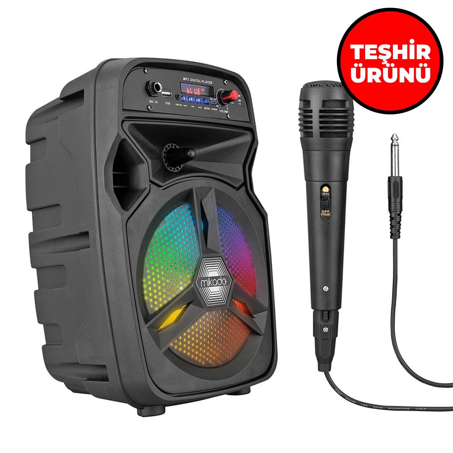TEŞHİR Mikado MD-814KP 200Mah Aux/Usb/TF/Bluetooth Led Işıldak Speaker - 33819