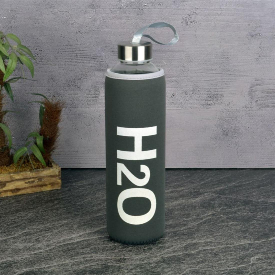 Tohana H2O88752 H20 Kılıflı Cam Matara 750ml Gri - Züc19610