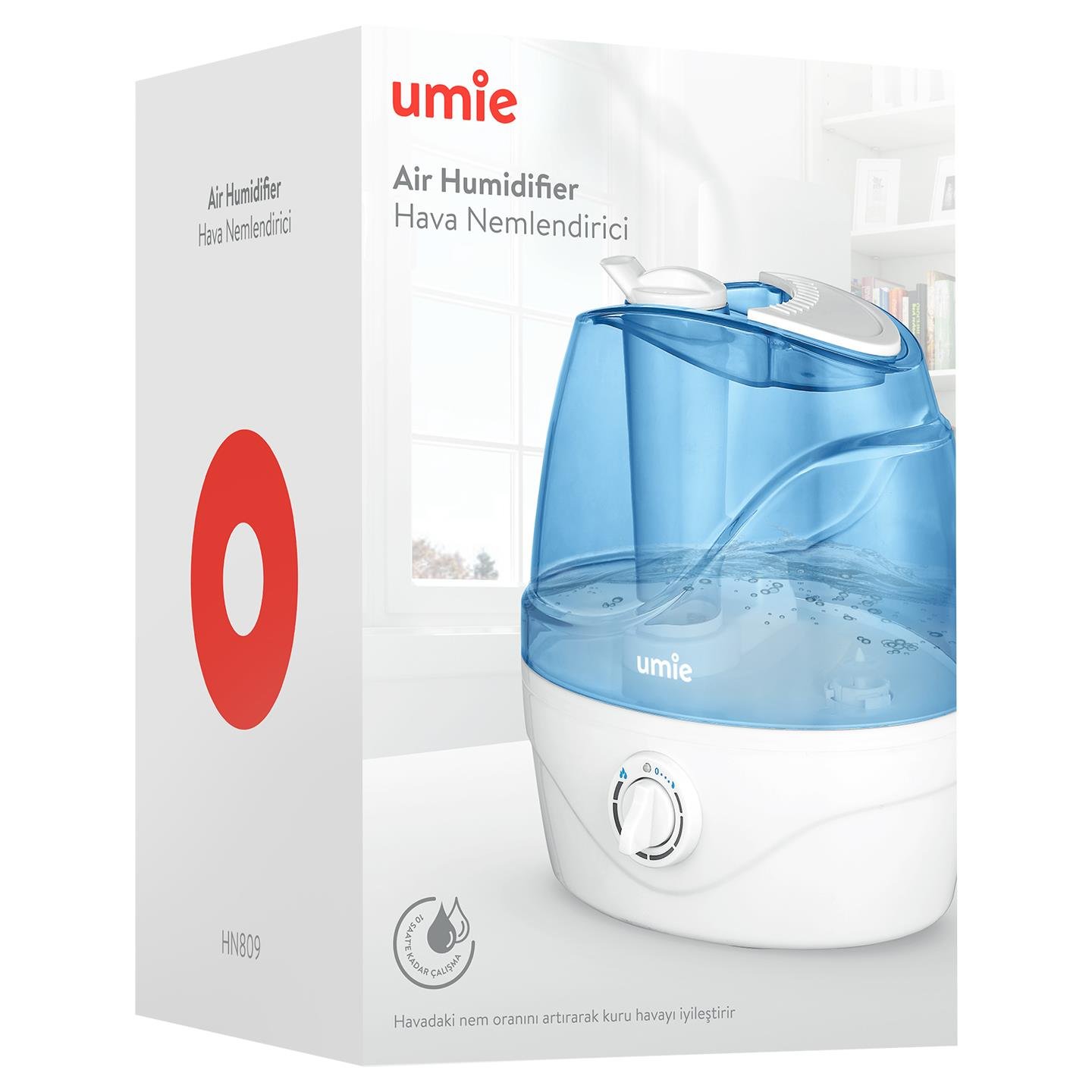 Umie HN809 Mavi Ultrasonik 25W 2.2 Litrre Su kapasitesi 10 Saat Çalışma Hava Nemlendirici - 41178