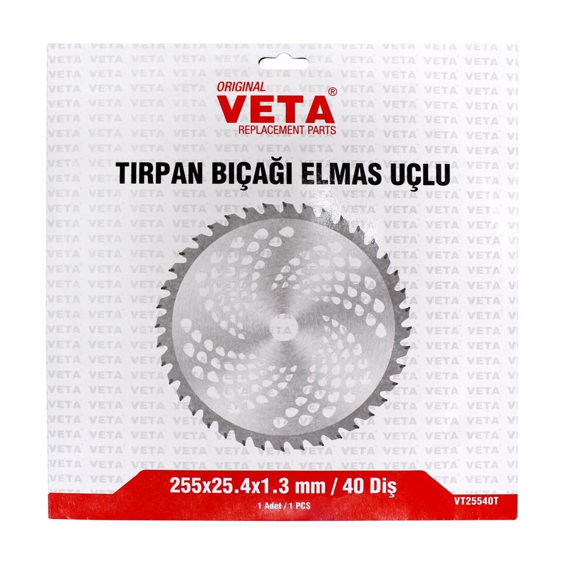Veta Tırpan Bıçağı 40D 255*25.4*1.3mm Elmas Uçlu VT25540T