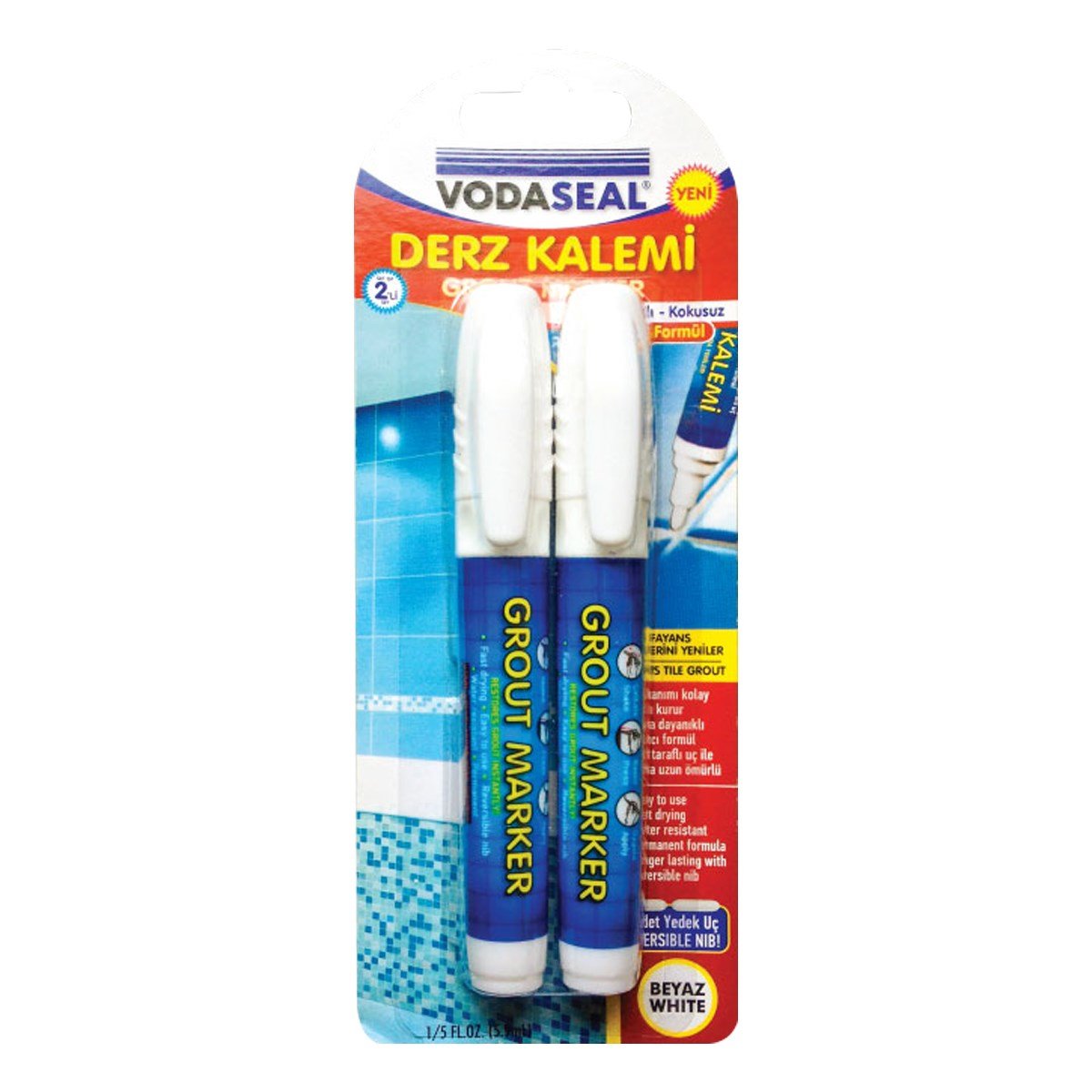 VODASEAL 2Lİ DERZ KALEMİ BEYAZ 