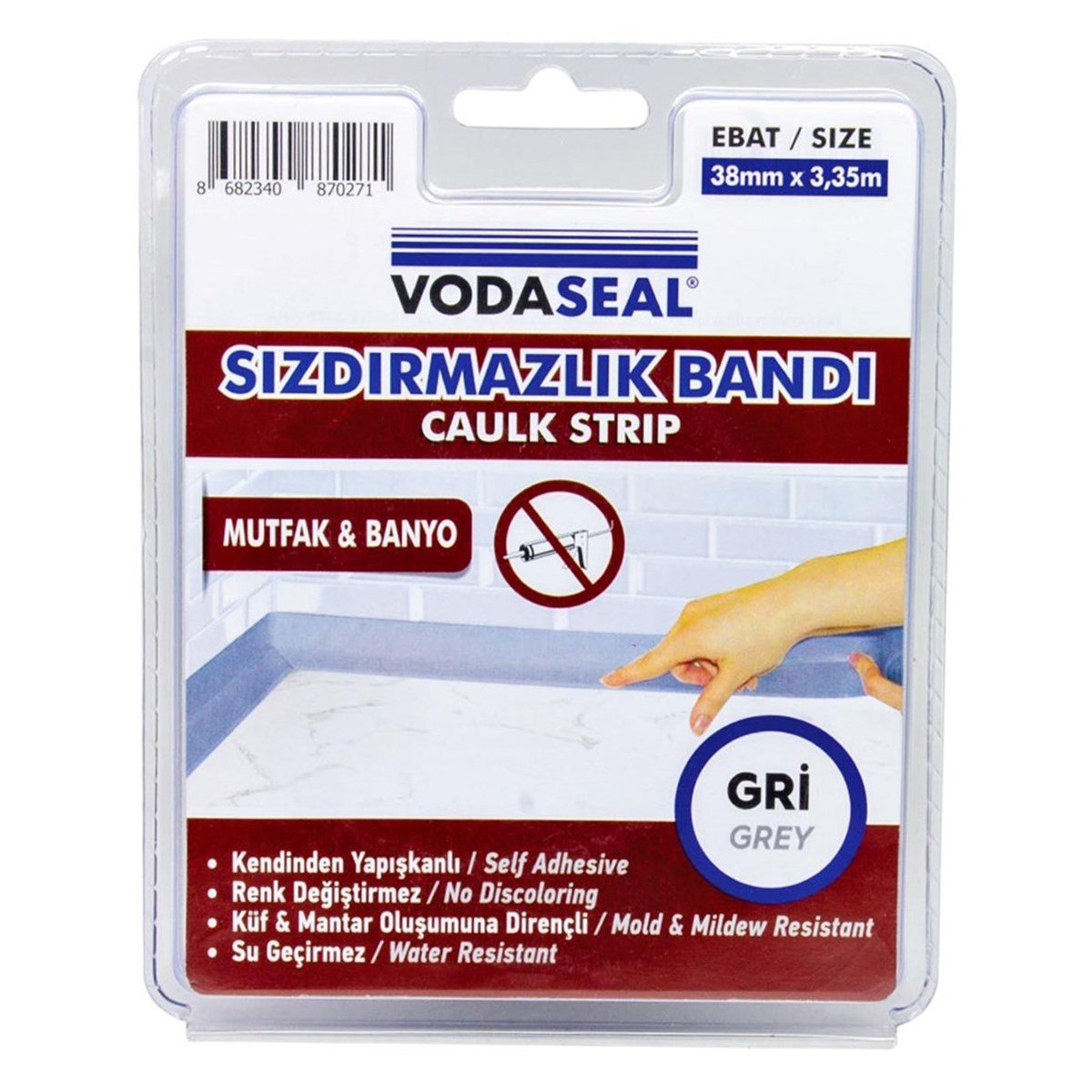 Vodaseal Sızdırmazlık Bandı 38mm 3,35mt Gri