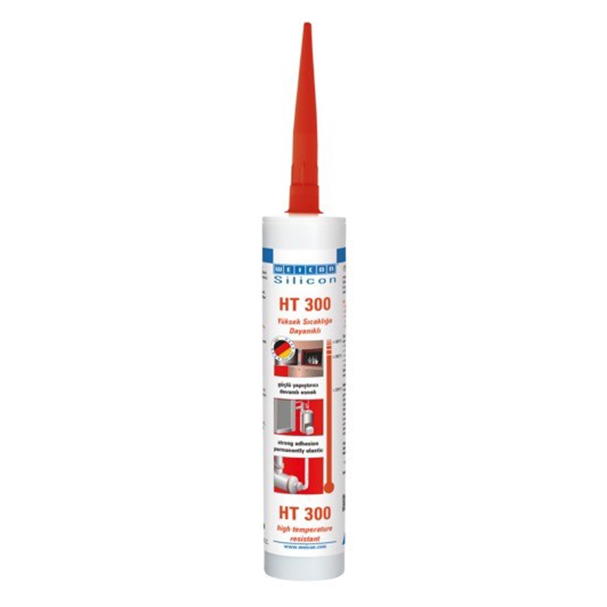 WEICON HT 300 - Kırmızı Yüksek Sıcaklık Silikonu 310 ml 13050310