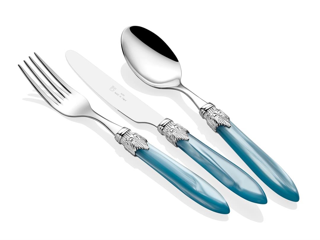 75 ParçaRIVADOSSIEle TrendLaur Chrome Turkuaz 75 Parça Çatal Bıçak Seti