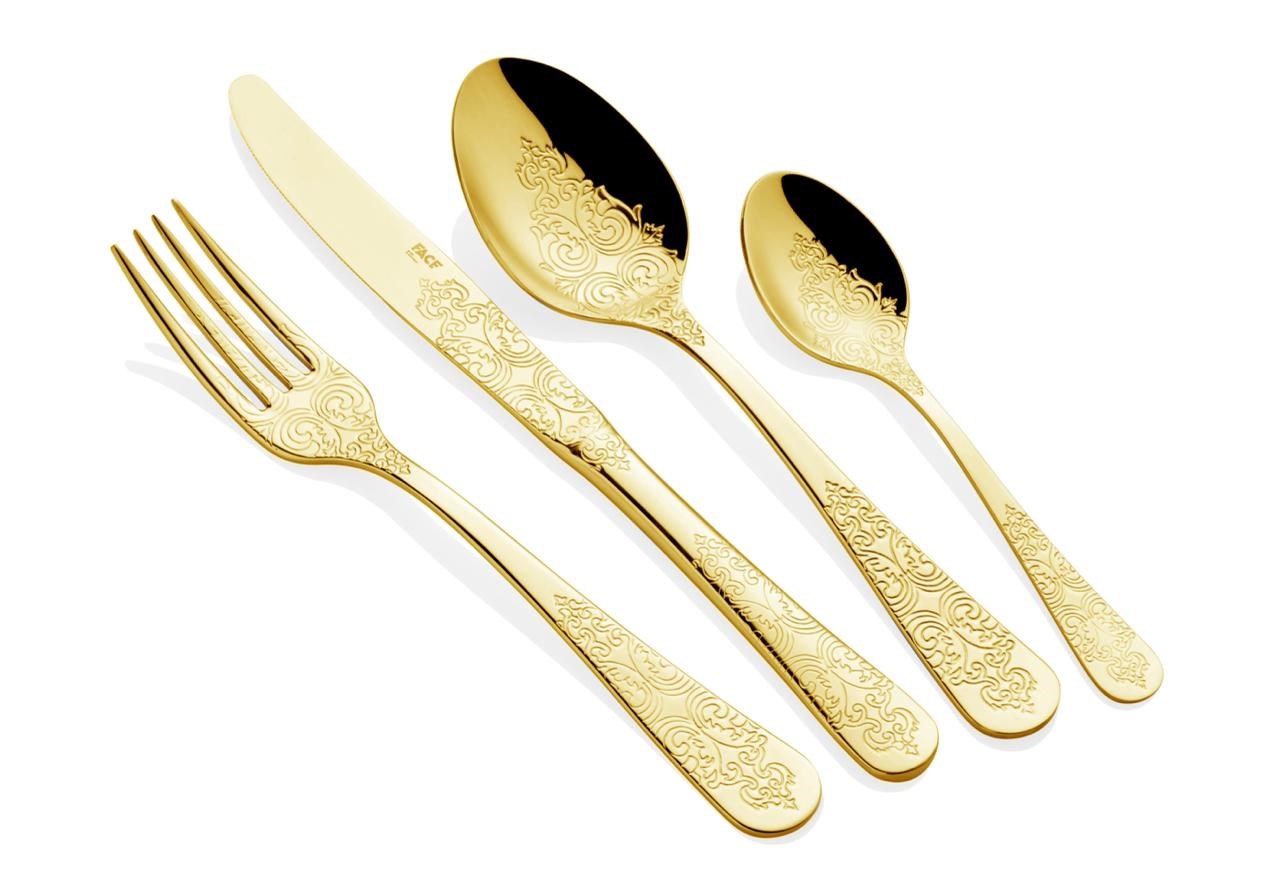 84 ParçaFACE PORTUGALEle TrendAntique Gold 84 Parça Çatal Bıçak Seti