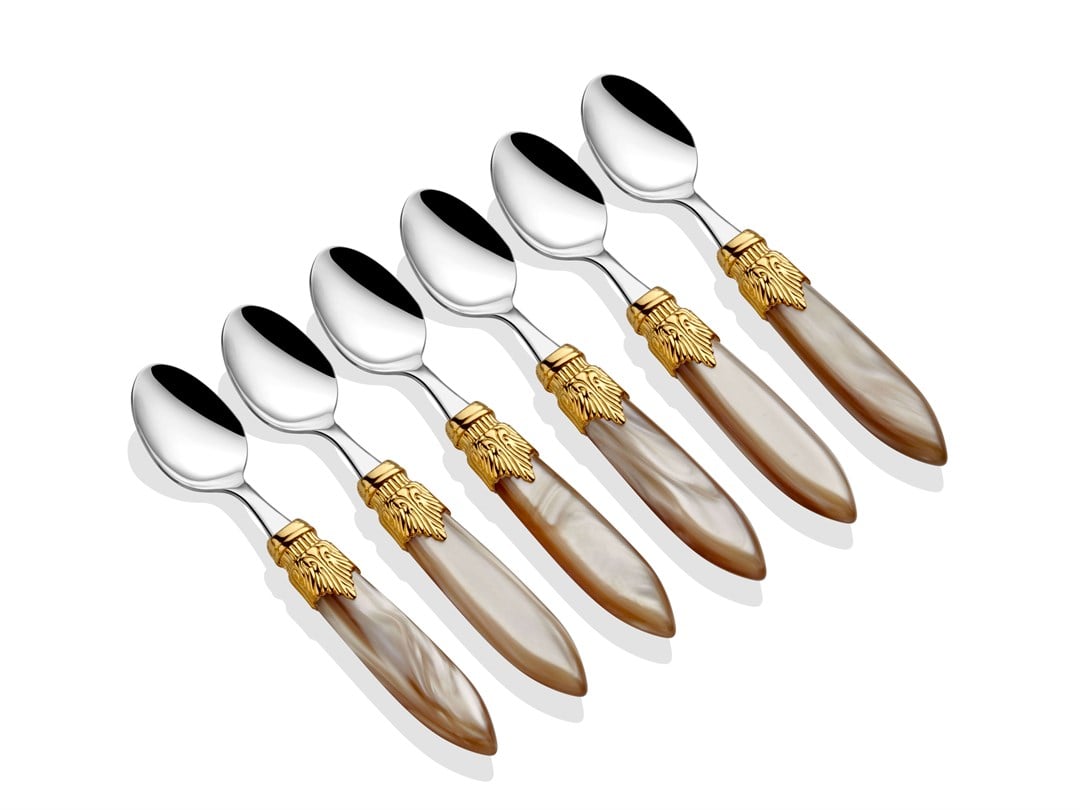 Laura Ring şampanya 6lı çay/nescafe kaşık seti