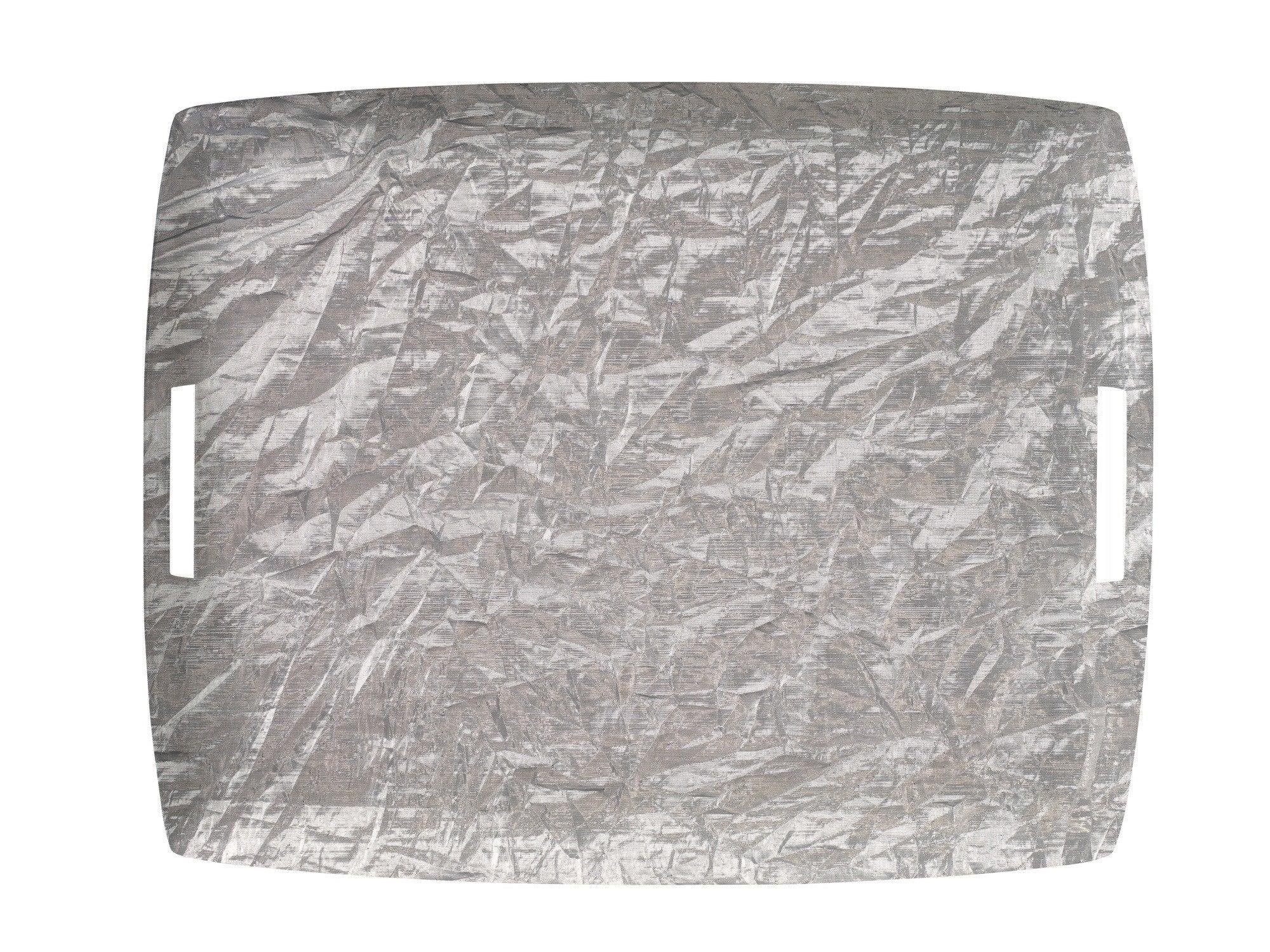 TEPSİLERPLATEX FRANCEEle Trend Kulplu Gümüş Parçacıklı Akrilik Tepsi 54x43