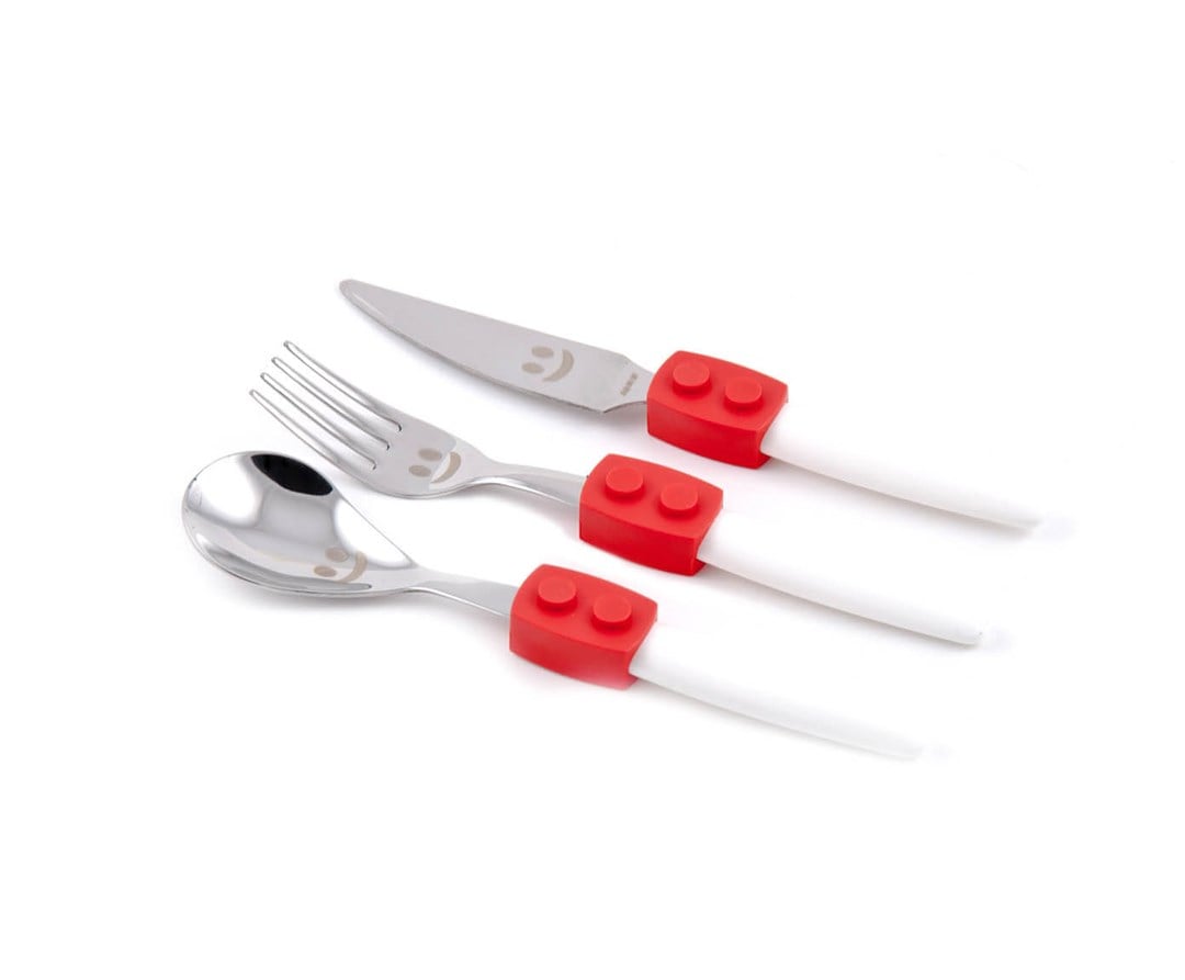 Trebimbi Click kırmızı 3p çocuk çatal bıçak seti