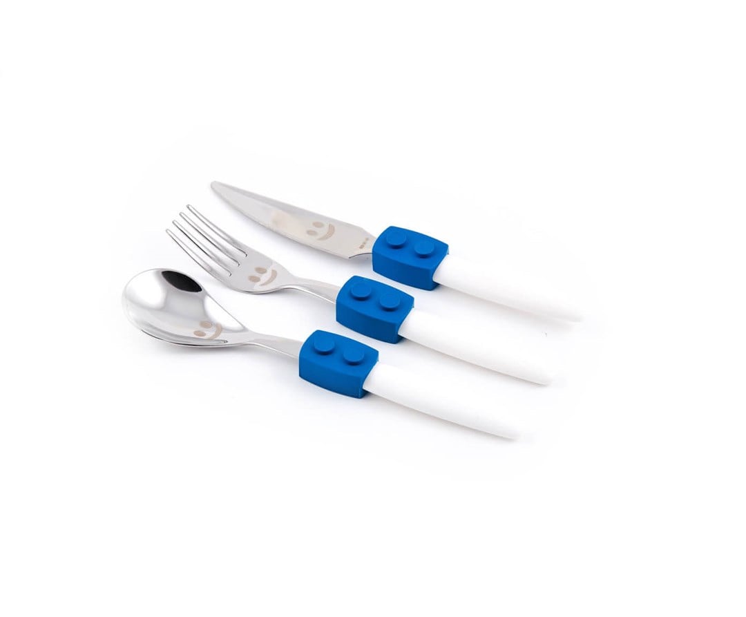 Trebimbi Click mavi 3p çocuk çatal bıçak seti