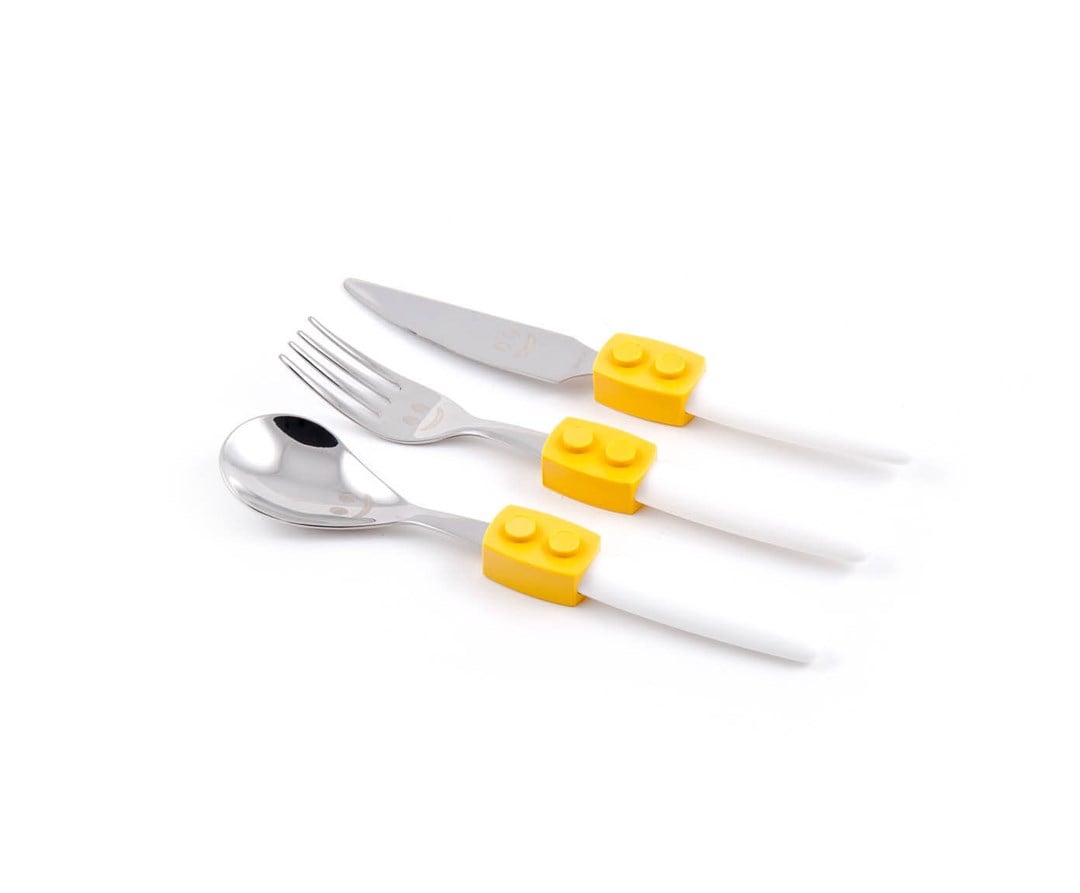 Trebimbi Click sarı 3p çocuk çatal bıçak seti