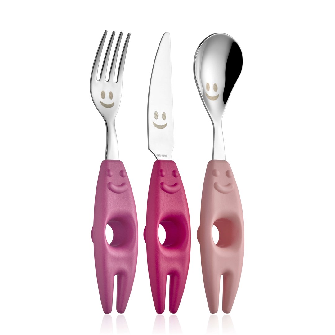 Trebimbi Gnam Pembe 3p Çocuk Çatal Bıçak Seti