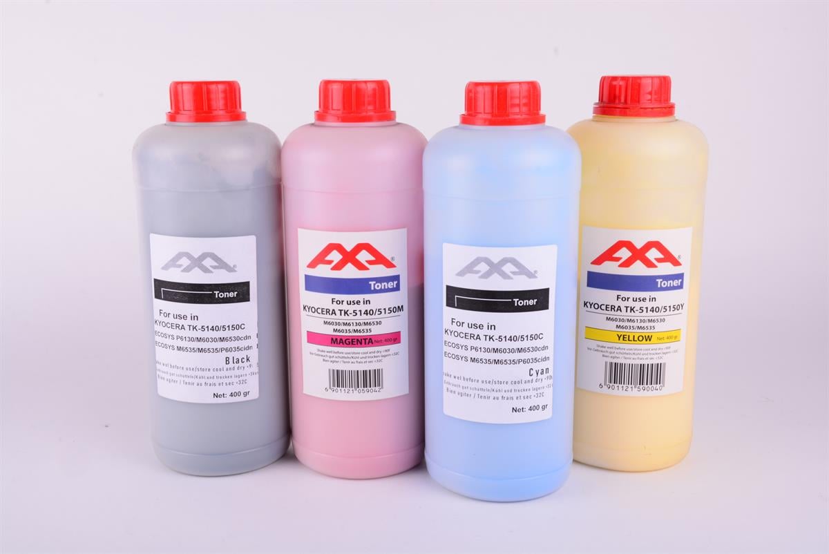 KYOCERA TK 5140 TK 5150 AA Cyan Toner 800gr Şişe   ECOSYS P6130cdn, ECOSYS M6030cdn, ECOSYS M6530