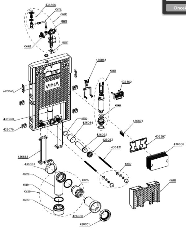  VitrA Pro Asma Klozetler için Gömme Rezervuar