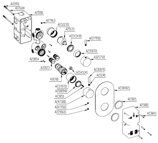 Artema AquaHeat Ankastre Termostatık Duş Bataryası