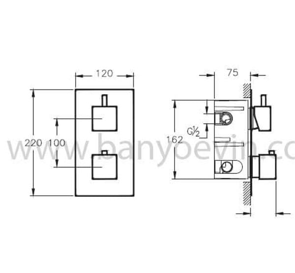 Artema AquaHeat S2 Ankastre Banyo Duş Bataryası