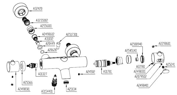 Artema Nest Trendy Termostatik Banyo Bataryası